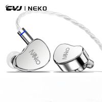 auriculares internos cvj neko controlador dinamico de 10mm cable desmontable plateado auriculares con cable enchufe de 35mm44mm para musica juegos acg