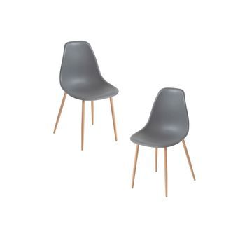 Pack 2 Sillas Mykle De Polipropileno 85*46*38 Cm - Gris Oscuro