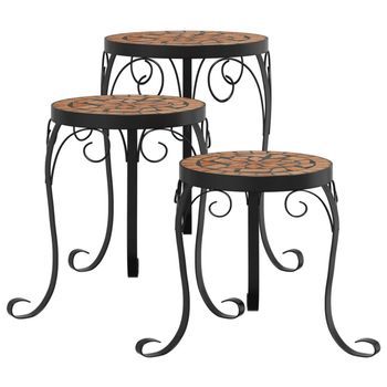 Soportes Para Plantas 3 Uds Cerámica Terracota Vidaxl
