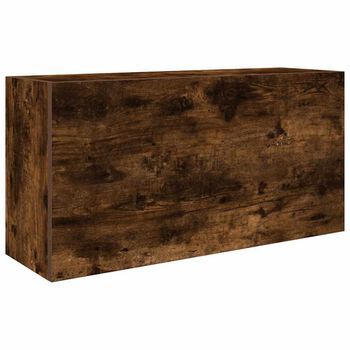 Mueble De Pared Baño Madera Ingeniería Roble Ahumado 80x25x40cm Vidaxl