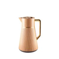 cafetera de madera con asa dorada 1l