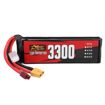 Batería LiPo ZOP Power 2S 7.4V 3300mAh 120C 17.09Wh con conector XT60 para coche RC