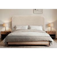 dhome cabecero beige curvo tapizado en pana 105cm con altura 70cm para pared acustico absorbente cabezal cama dormitorio beige 105cm
