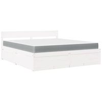 cama con cajones y colchon madera maciza pino blanca 180x200 cm