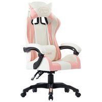 silla gaming de cuero sintetico rosa vidaxl