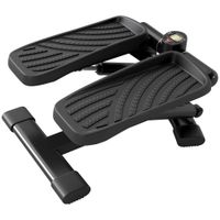 sportnow mini stepper fitness disco de torsion de cintura 2 en 1 pantalla lcd altura ajustable 100 kg 42 x 34 x 22 cm negro   aosom espana