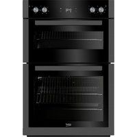 beko bxdf29300z electric double oven - black steel black