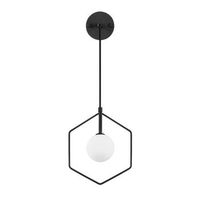 lampara de pared geometri-11105 blanco negro metal vidrio 22x15x43-119 cm