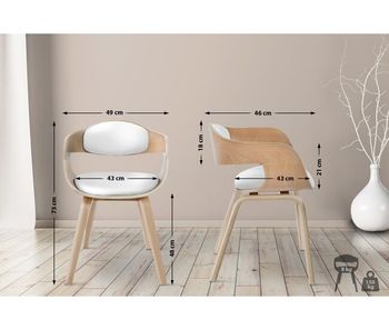 Silla de visita kingston simil cuero natural/blanco 46x49x73 cm