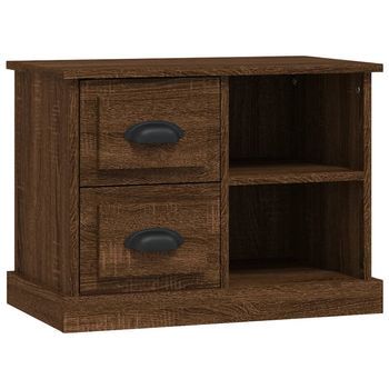 Mesita De Noche | Mesa Auxiliar | Mesilla Marrón Roble 60x35,5x45 Cm