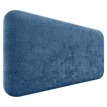Dhome Cabecero Tapizado En Lana Liso Redondeado Para Pared Acústicos Cabeceros Absorbentes Cabezal Cama Dormitorio (azul, 95cm)