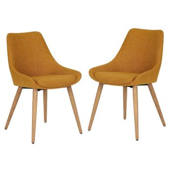Lote de 2 sillas de comedor de tela y madera