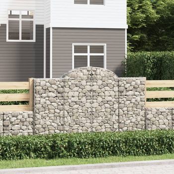 Cestas De Gaviones 3 Piezas | Gavión Para Piedras | Gavión Decorativo Forma De Arco Hierro 200x30x120/140 Cm Cfw469034