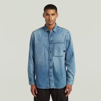 G-Star Raw Camisa manga larga D27083-D252 REGULAR 1-PKT SHIRT L\S-H941 ANTIQUE BLUE KYANITE para hombre