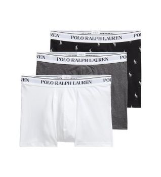 Polo Ralph Lauren para hombre. 714830299156 Set de 3 bóxers clásicos de algodón blanco, gris, negro (L), Casual
