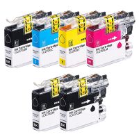 compatible multipack brother lc227xllc225xl full set  2 extra black ink cartridges 6 pack