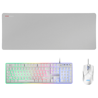 teclado mouse y alfombrilla mars gaming mcpx frances white telcado hibrido h-mech mouse ultra