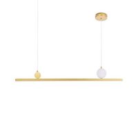 lampara colgante led decorativa geometrica diseno suspendido de metal dorado alwand