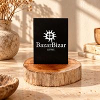 portatarjetas de madera de teca en marron 8x8x2cm