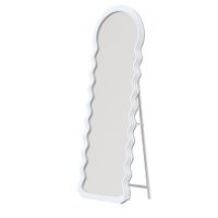 espejo de pie ondulado de cuerpo entero blanco