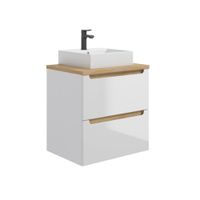 mueble lavabo individual 60cm paneles de mdf y melamina blanco