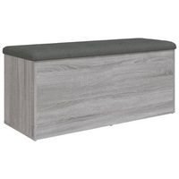 banco con almacenaje madera ingenieria gris sonoma 102x42x45 cm vidaxl