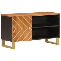 mueble de tv madera de mango marron negro 80x315x46 cm vidaxl