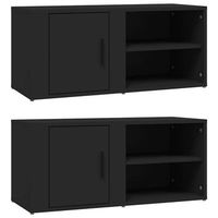 muebles para tv 2 uds madera contrachapada negro 80x315x36 cm vidaxl