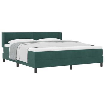 Cama Tipo Box Spring Verde Oscuro 200 X 180 Cm Terciopelo Vidaxl