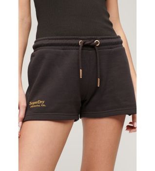 Superdry para mujer. W7110427A Pantalón Corto con logotipo Essential negro (XL), Casual, Algodón