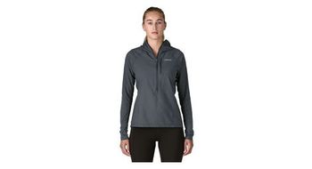 Chaqueta cortaviento patagonia airshed pro 1 2 zip gris  mujer