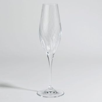 Copa de champán de vidrio transparente