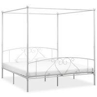 estructura cama con dosel sin colchon metal blanco 180x200 cm vidaxl