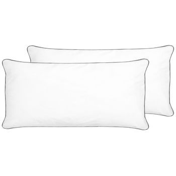 Conjunto De 2 Almohadas De Algodón Japara Blanco 40 X 80 Cm Poliéster Pelister