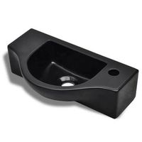 lavabo de ceramica con orificio de grifodesague negro vidaxl
