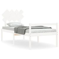cama para personas mayores con cabecero madera maciza blanco vidaxl