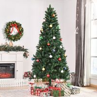 arbol de navidad artificial de acero pvc homcom o105x210 cm-verde