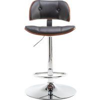 victoria faux-leather bar stool chair - black  walnut black
