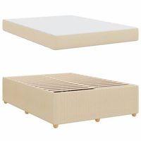 estructura de cama con colchon crema 160 x 200 cm tela