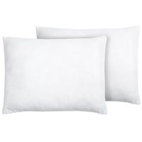 conjunto de 2 almohadas de poliester blanco 50 x 60 cm perfil bajo microfibra relleno suave errigal
