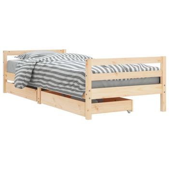Cama Individual | Cama Infantil | Estructura De Cama Infantil Con Cajones Madera Pino 90x190 Cm