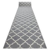 alfombra de pasillo bcf morad trelis espaldera marroqui gris  crema  90x990 cm