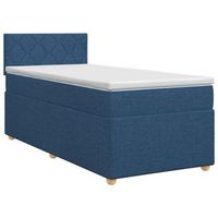 cama tapizada 200x90x88 cm tejido - azul
