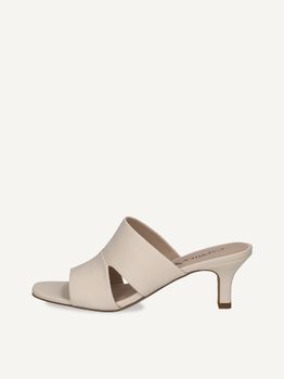 CAPRICE Mule, white, made of Leather with Trapeze heel, Size 41