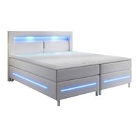 cama continental nashville 109 doble blanco cuero ecologico somieres 140x210x115cm