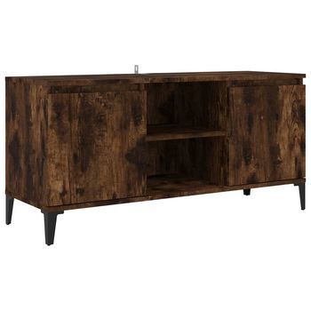 Mueble Para Tv | Mueble De Salón | Gabinete De Tv Con Patas De Metal Roble Ahumado 103,5x35x50 Cm
