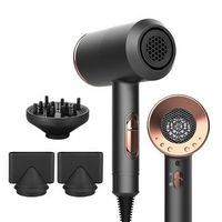 secador de pelo con difusor y concentradores 5 velocidades black