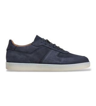 Hackett London para hombre. HMS200101 Zapatillas nubuck brompton marino (41), Plano, Nobuck, Cordones, Casual