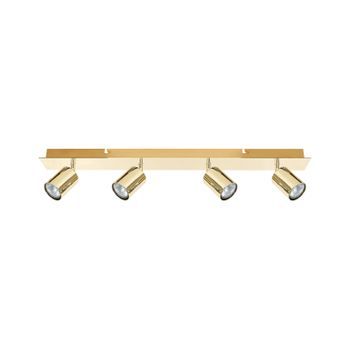 Lámpara De Techo Metal Dorado 4 Pantallas De Luz Luces Ajustables Diseño Industrial Moderno Tigris