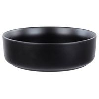 lavabo sobre encimera de ceramica bano redondo negro mate  36 cm calig